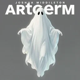 artgerm, joshua middleton comic cover art, pretty ghost sarah michelle gellar entire full body, floating, creepy smile, white dress, friendly, symmetrical eyes, symmetrical face, long white hair, inside haunted house