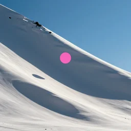 pink dot, blue sky background