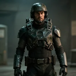 master chief as the american psycho, cinematic still