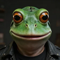hyperrealistic mixed media image of info wars alex jones ( ( frog mask ) ), stunning 3 d render inspired art by xiang duan and thomas eakes and greg rutkowski, perfect facial symmetry, hyper realistic texture, realistic, highly detailed attributes and atmosphere, dim volumetric cinematic lighting, 8 k octane detailed render, post - processing, masterpiece,