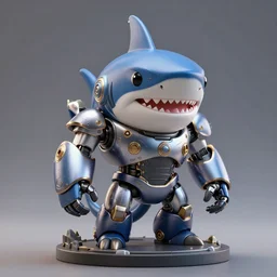very cute strong shark mystical statue robot, highly detailed, 8 k, masterpiece, super resolution.