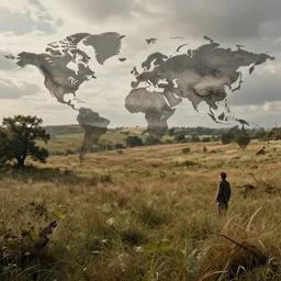 landscape of a world from 1 9 8 4 book orwell, hyperrealistic, detailed