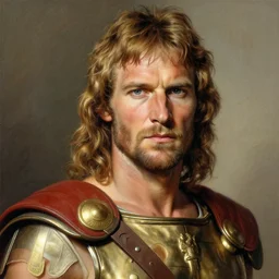 portrait of wolfgang petersen as hector, the hero from troy, by dave gibbons, highly detailed illustration, masterpiece, epic, ilvya kuvshinov, rossdraws, matte painting