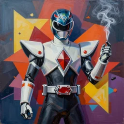 Power Rangers smoking weed Painting by Sachin Teng, asymmetrical, Organic Painting , Matte Painting,  geometric shapes, hard edges, graffiti, street art,:2 by Sachin Teng:4