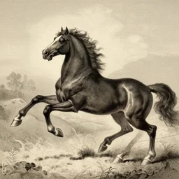 a galloping horse, by gustave-dore and arthur-rackham