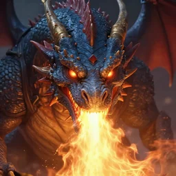 dragon face breathing fire fantasy art high detail 4 k artstation