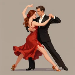 a beautiful illustration of emma stone as a tango dancer, by anatoly metlan, featured on artstation