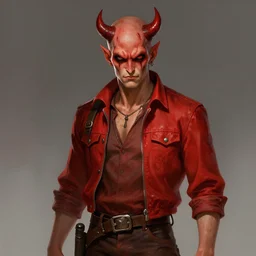 character concept portrait, ugly devil, redneck clothes, style in digital painting, concept art, smooth, sharp focus, illustration, from metal gear, by ruan jia and mandy jurgens and william - adolphe bouguereau, artgerm