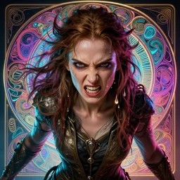 furious gorgeous woman, lord of the rings, cyberpunk, neon, fibonacci, sweat drops, insane, intricate, highly detailed, digital painting, artstation, concept art, smooth, sharp focus, illustration, Unreal Engine 5, 8K, art by artgerm and greg rutkowski and alphonse mucha