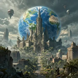 the last city on earth, fantasy apocalypse, dystopian, digital art, 4 k