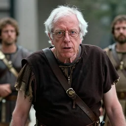 film still of bernie sanders as leonidas in 3 0 0 movie, 8 k