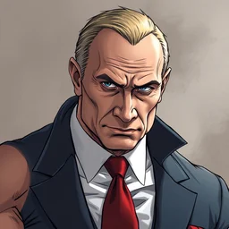 vladimir putin in baki hanma, anime art, high quality
