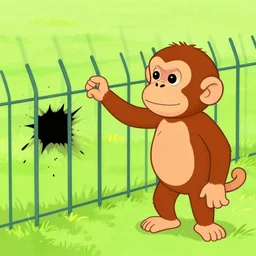 curious george the monkey touching an electric fence and being electrocuted h. a. rey