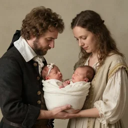 newborn photography with a family from the 1 8 th century