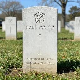 tombstone of hall yockey, born april 1 st 1 9 2 5 died september 2 2 nd 1 9 6 4