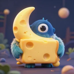 moon cheese monster, 8 k, depth of field, 3 d, art by artgerm and greg rutkowski