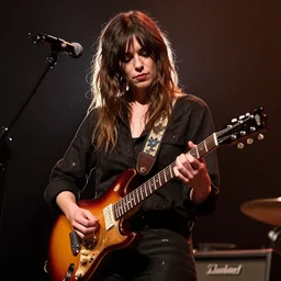 Anna Calvi playing electric guitar by Michael Hussar