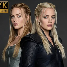 A mix of margot robbie and khaleesi, portrait, highly detailed, professional photograph, studio lighting, sharp, 8k, HD