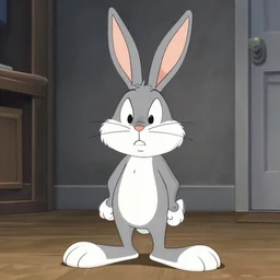 photo of a scared bugs bunny in the style of terry richardson
