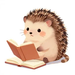 a drawing of a cute little hedgehog sitting on a cat, a storybook illustration by suzy rice, trending on deviantart, furry art, storybook illustration, watercolor, official art