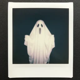 picture of a ghost, polaroid, low quality