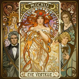 face portrait of a beautiful mysterious chinese actress, by eve ventrue, michael carson, andreas rochas, john watkiss, casey weldon, artgerm. art nouveau. tarot card by mucha. gloomhaven. swirly intricate linework background. gaudy colors, sharp edges. octane render