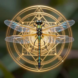 a macro photograph of a pixar bio - mech cyborg dragonfly surrounded by sacred geometry by adam gor, by javier ruperez, by ellen jewett, 8 k