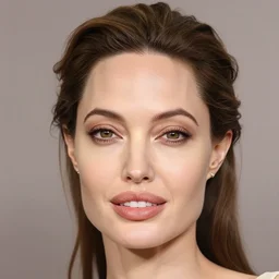 angelina jolie face on an ( orange )