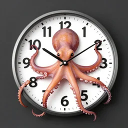 octopus clock, real tentacles