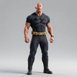 full body 3d render of Dwayne Johnson as Bane from Batman as a funko pop, studio lighting, white background, blender, trending on artstation, 8k, highly detailed