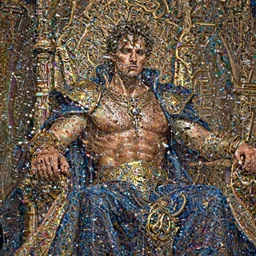 david gandy, charming, in a throne room, rich viscount, fit, cunning, gold and indigo, warhammer, lord of the rings, sweaty, intricate robe, fibonacci, atmospheric, highly detailed, digital painting, artstation, concept art, smooth, sharp focus, illustration, unreal engine 5, 8 k, art by artgerm and greg rutkowski and alphonse mucha
