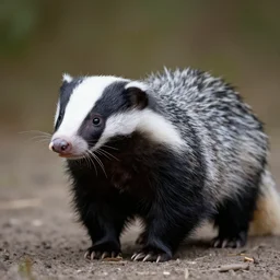 a honeybadger - cat - hybrid with a beak, animal photography, wildlife photo