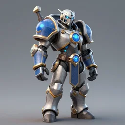 3 d art for a clash royale new character, a cyber warrior