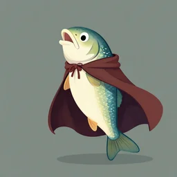 fish wearing a cape