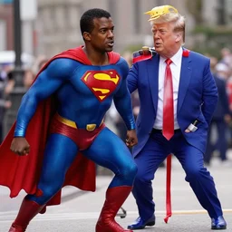 kanye west as superman, saving donald trump