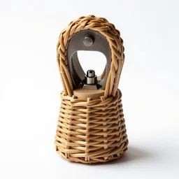 wicker router tool, high detail macro photography, isolated on a pure white background, centered, entire object in frame, sharp focus, soft studio lighting