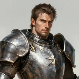 realistic face portrait, 30 year old man :: athletic, metal cuirass, majestic, authority :: high detail, digital art, RPG, concept art, illustration