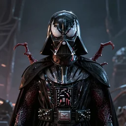 doom demon venom giger portrait of darth vader, Pixar style, by Tristan Eaton Stanley Artgerm and Tom Bagshaw.