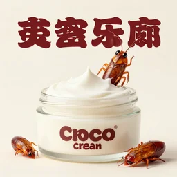 Promotional picture for cockroach flavored cream, very detailed 4K