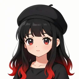 1 5 - year - old french anime girl, black hair with red tips, black beret with red star, black t - shirt with red star, black shorts, red star, rollerblading, rollerskates, grim reaper girl, 2 0 0 1 anime, flcl, jet set radio future, golden hour, japanese town, cel - shaded, strong shadows, vivid hues, y 2 k aesthetic