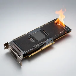 photo of an nvidia rtx gpu card burning