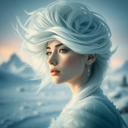 kodak portra 4 0 0 portrait of a dystopian queen of ice in a scenic dystopian environment, hair floating in air, intricate, elegant, highly detailed, digital art, artstation, concept art, smooth, sharp focus, tomasz alen kopera, peter mohrbacher, donato giancola, tonal colors