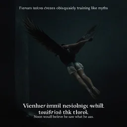 ember flitting in darknesses corners collide obsequiously trailing like myths to the fore ; foreshortened envious lunatic gazes with rapt gaze at this thoughtless display in the dark. when he returns to town no one will believe he saw what he saw.