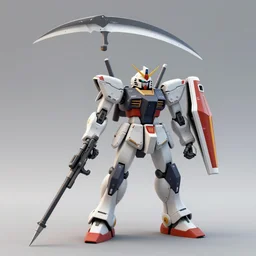 3 d, hard surface model, gunpla, scythe, weapon, octane render
