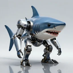 max accurate ultra detailed photo portrait of anthropomorph scifi shark robot, reflection, artstation, realistic, octane rendring, 56k, hyper realistic