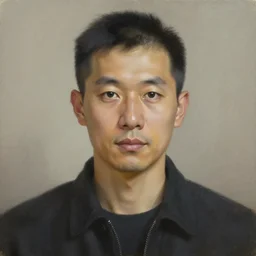 painting portrait of a man by yongbo zhao