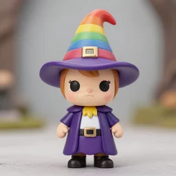 a wizard with a rainbow wizard hat vinyl figure