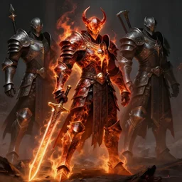 fire swordman in hellish armor concept, beksinski, age of sigma art, frank franzetta, ruan jia, dark soul armor concept, trending on artstation, wayne barlowe, adrian smith fantasy art, elden ring art, the hobbit art, lord of the ring art, infinity blade armor
