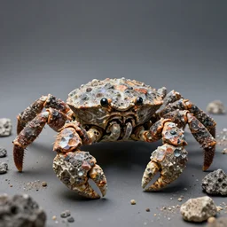a crab alien made of hard rocks and minerals