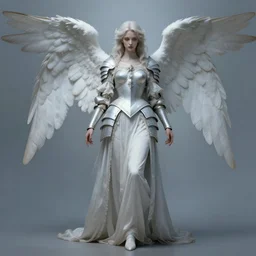 an infinitely detailed portrait of a frail and pale female peace angel elegantly. fully - clothed full - body, beautiful! scenery art!! coherent! by wlop & murata range, by ilya kuvshinov. victorian armor trim, cold color palette, artstation / pixiv!! elegantly armored angel portrait full - body, dreamy art